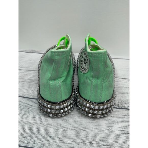 Nan-Ku X Free People Womens Cruise Studded Hi Top Sneakers Spring Mint Size 37 - Picture 4 of 5